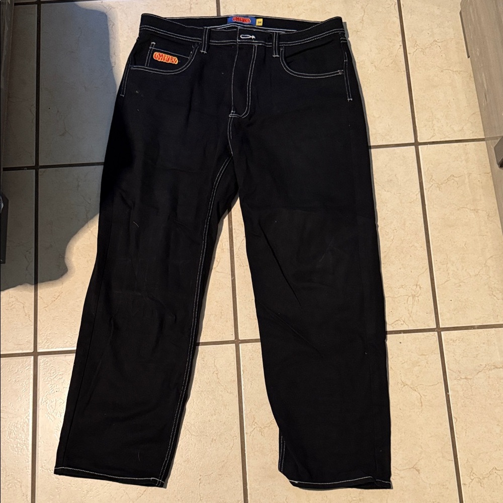 Empyre Black Jeans with White Stitching